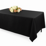 Elegant Black Flannel-Backed Vinyl Fitted Table Cover, 72-Inch - 72 in.