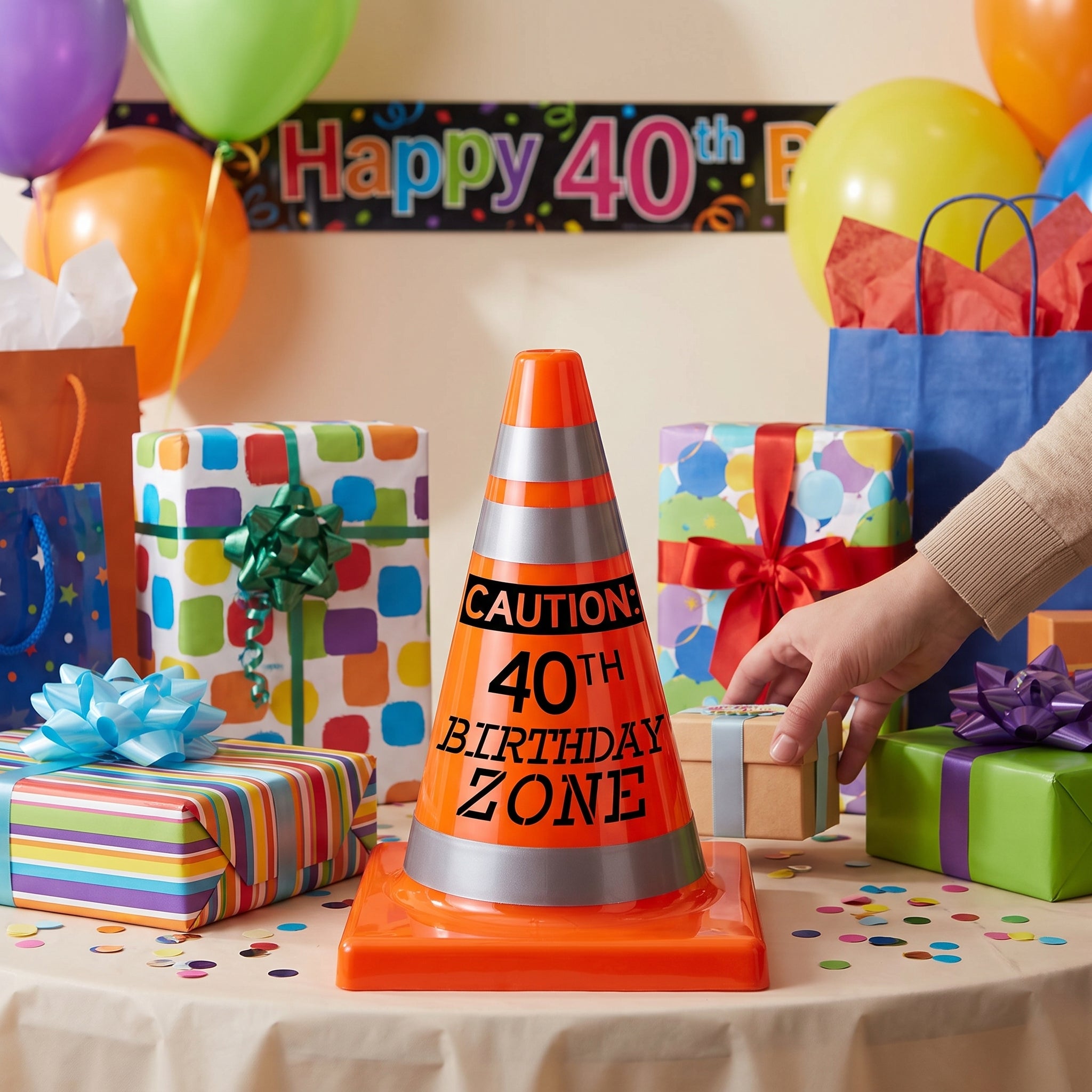 Caution: 40th Birthday Zone Party Cone