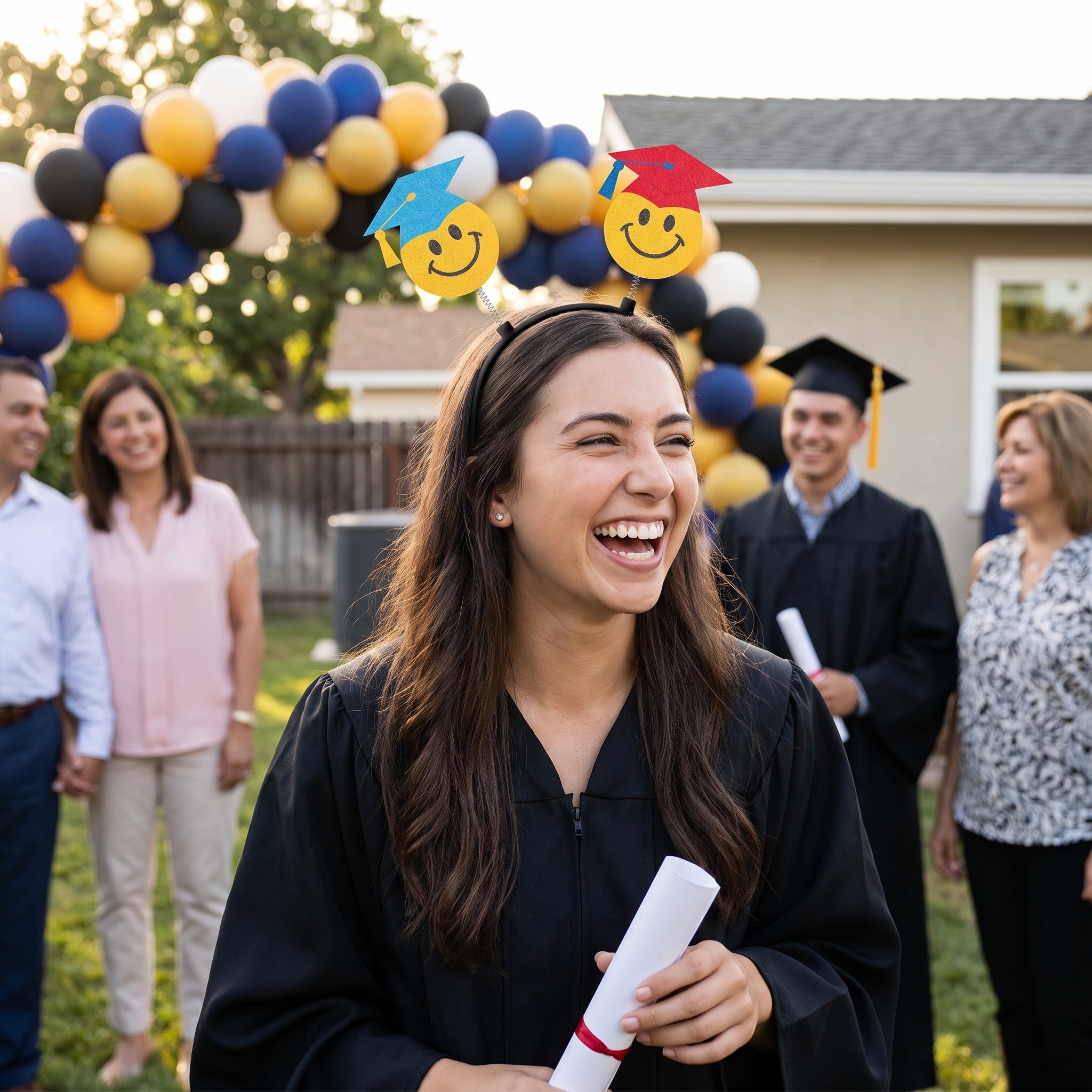 Graduation Smile Face Headbopper