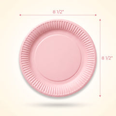 New Pink 8.5" Round Paper Plates