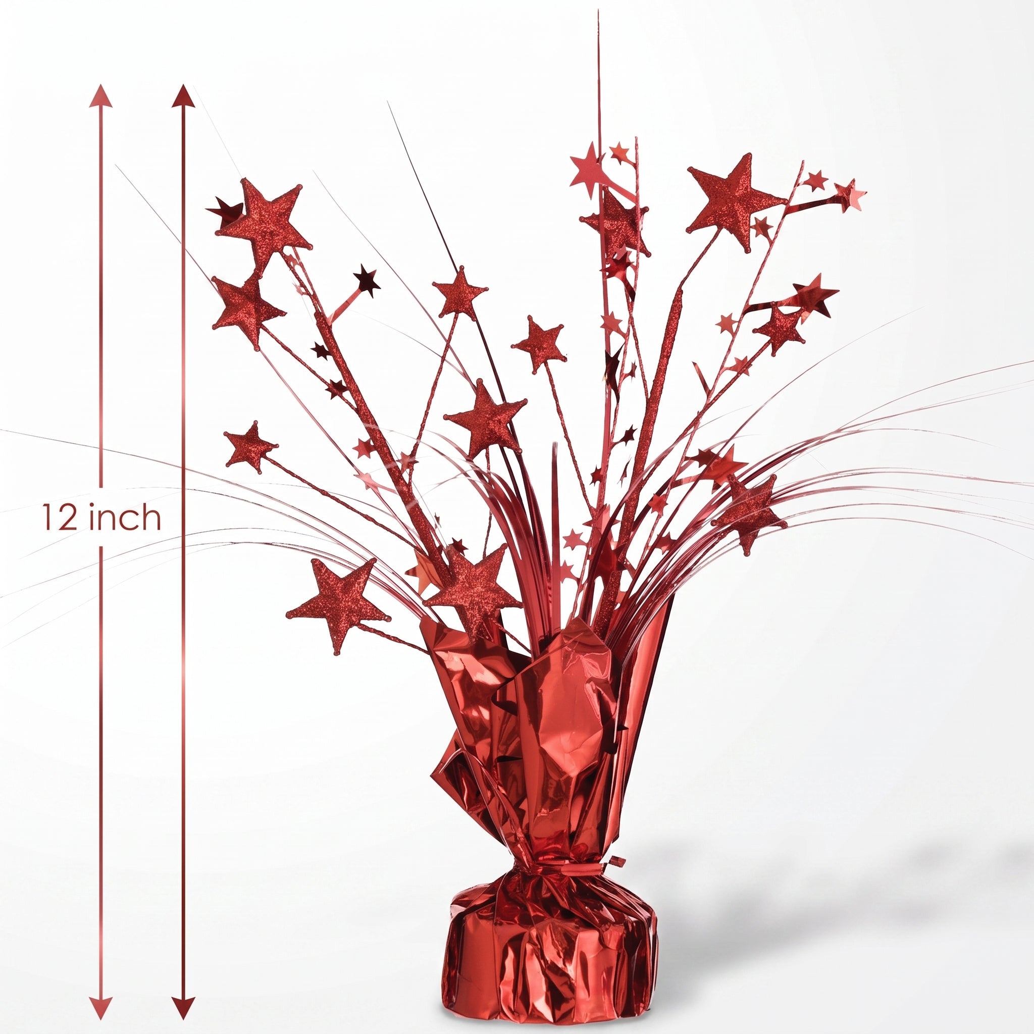 Stunning Red Metallic Foil Spray Centerpiece - 12-Inch