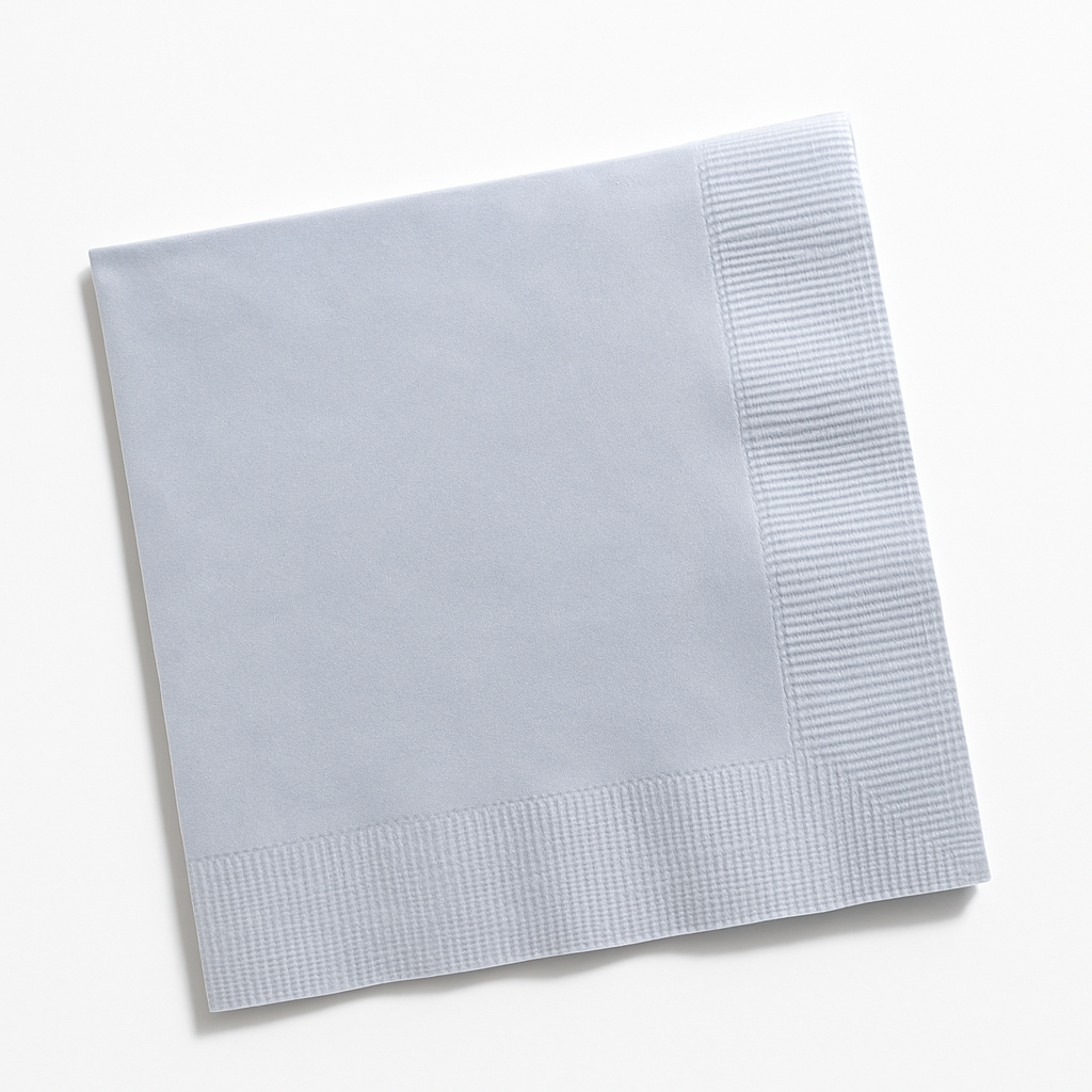 Elegant Silver Lunch Napkins - Pack of 20