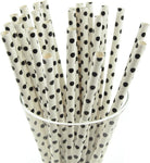 Black Polka Dot Paper Straws - 7.75 in. | 25 Count