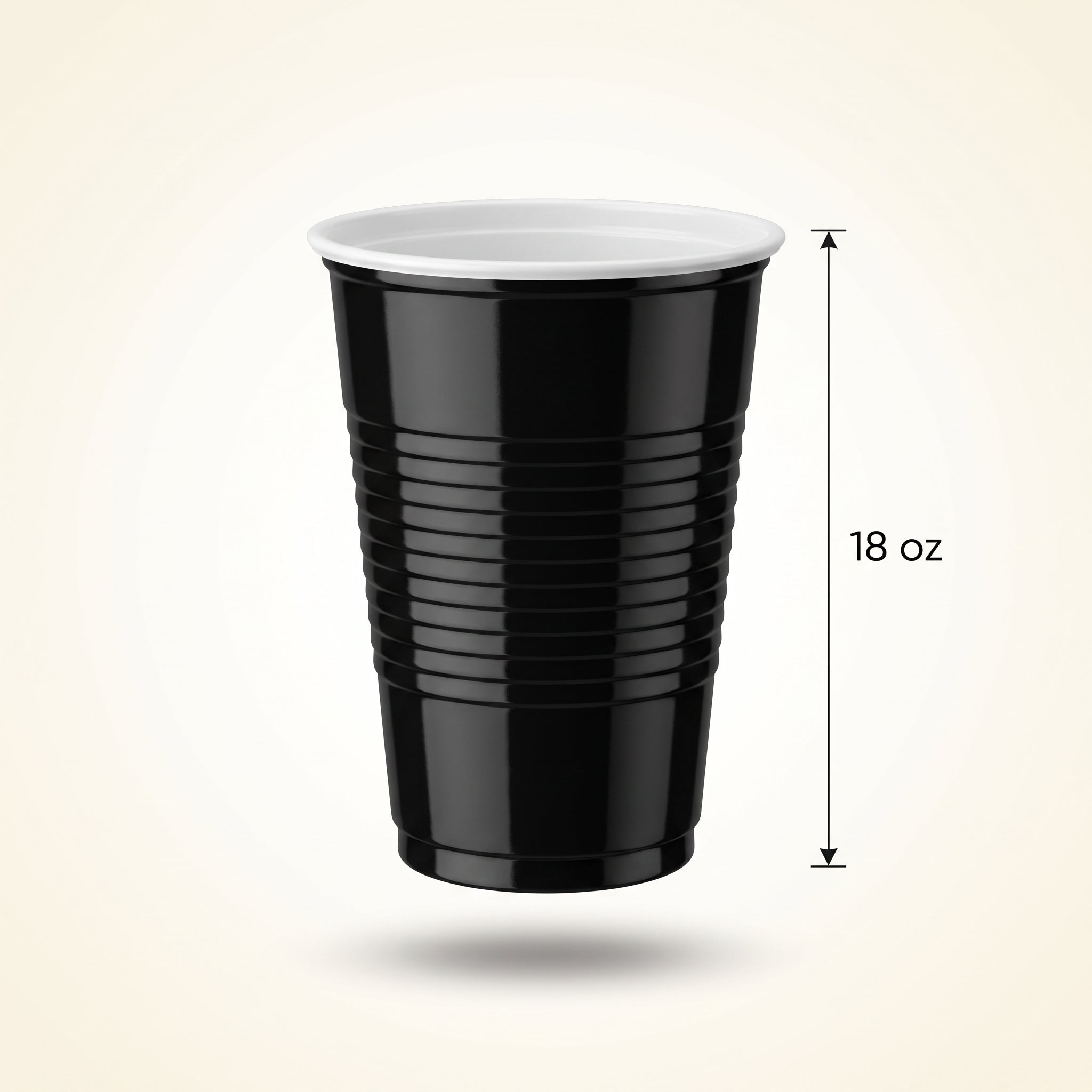 Classic Black 18oz Plastic Cups - 16 Pack