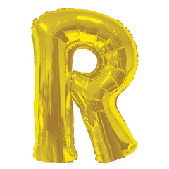 34 In. Gold Letter R Balloon