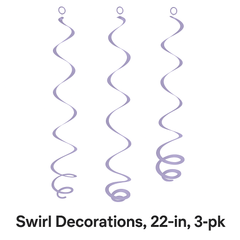 Purple Swirl Party Decorations - 22-Inch, 3-Pack