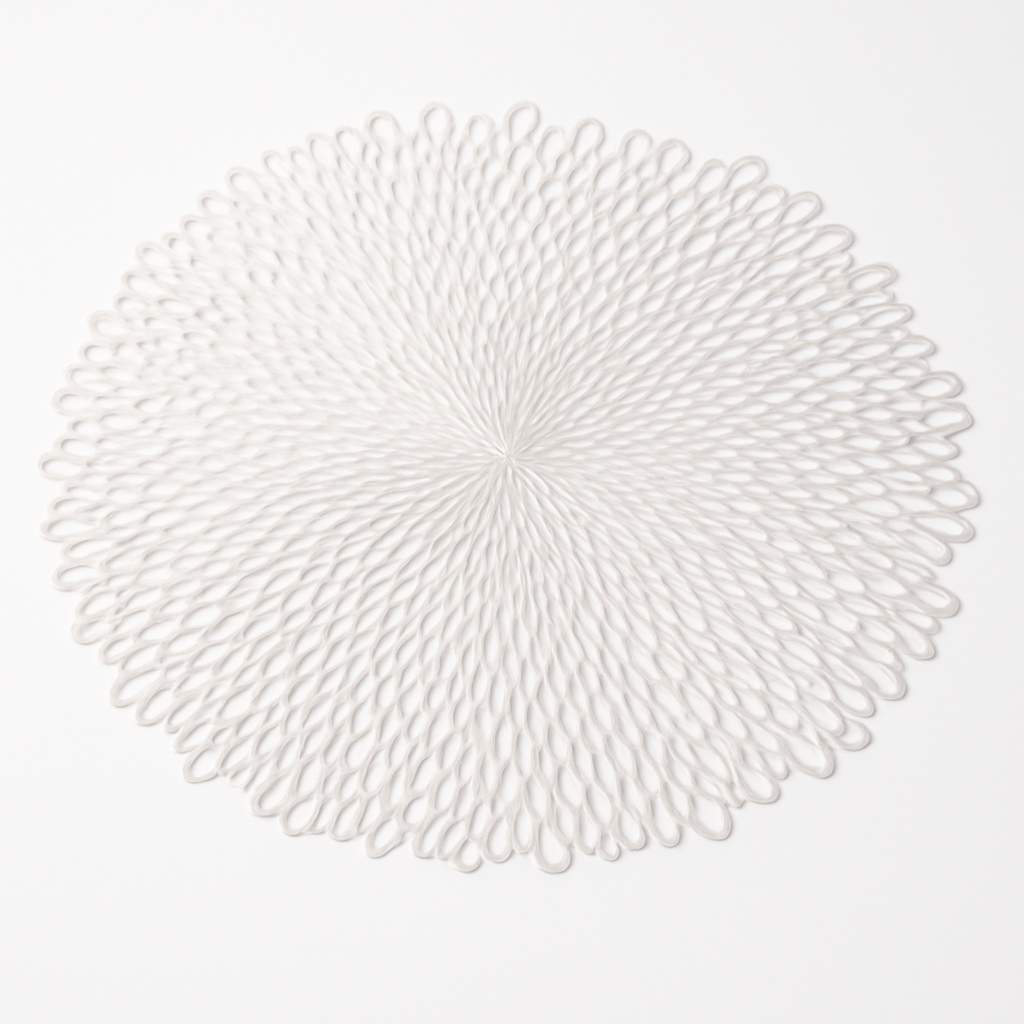 Elegant Blossom Vinyl Placemat with Metallic Finish, 15.5-Inch