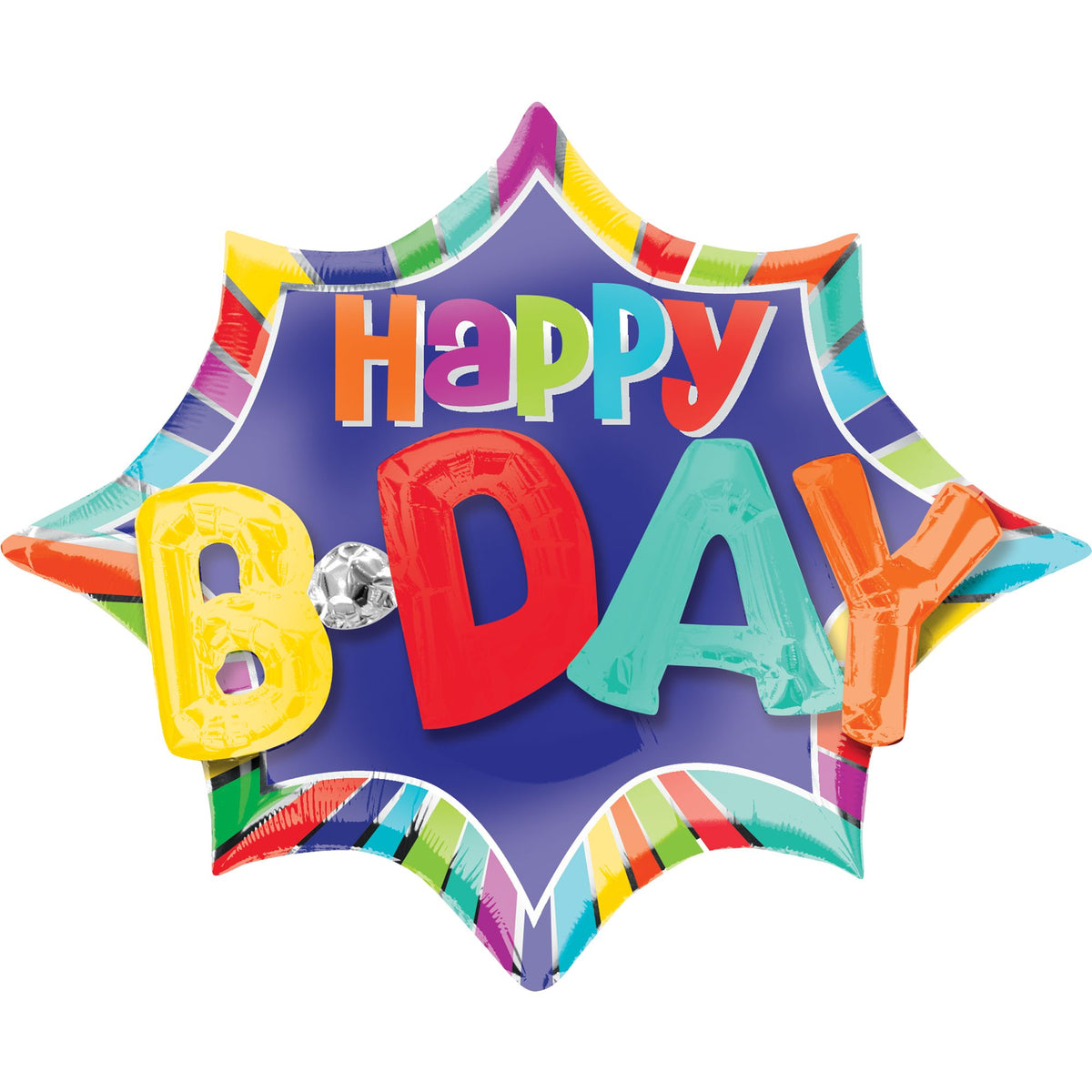 Vibrant Burst Happy Birthday Foil Balloon