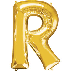 Gold Foil Letter R Balloon - Super Shape