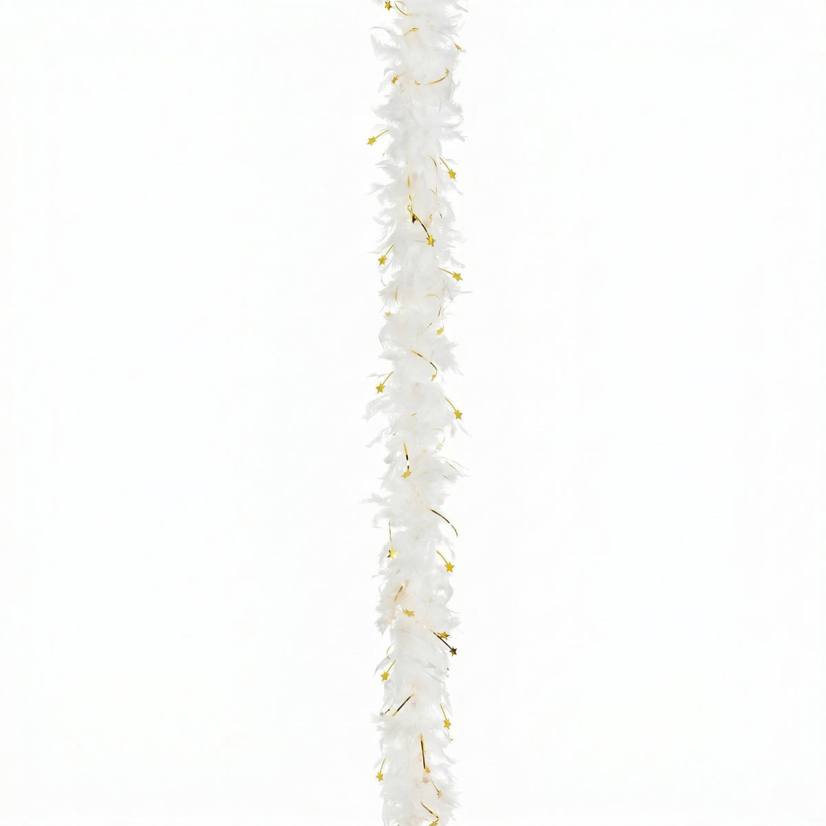 Golden Age Feather & Tinsel Boa, White/Gold - Perfect Party Accessory