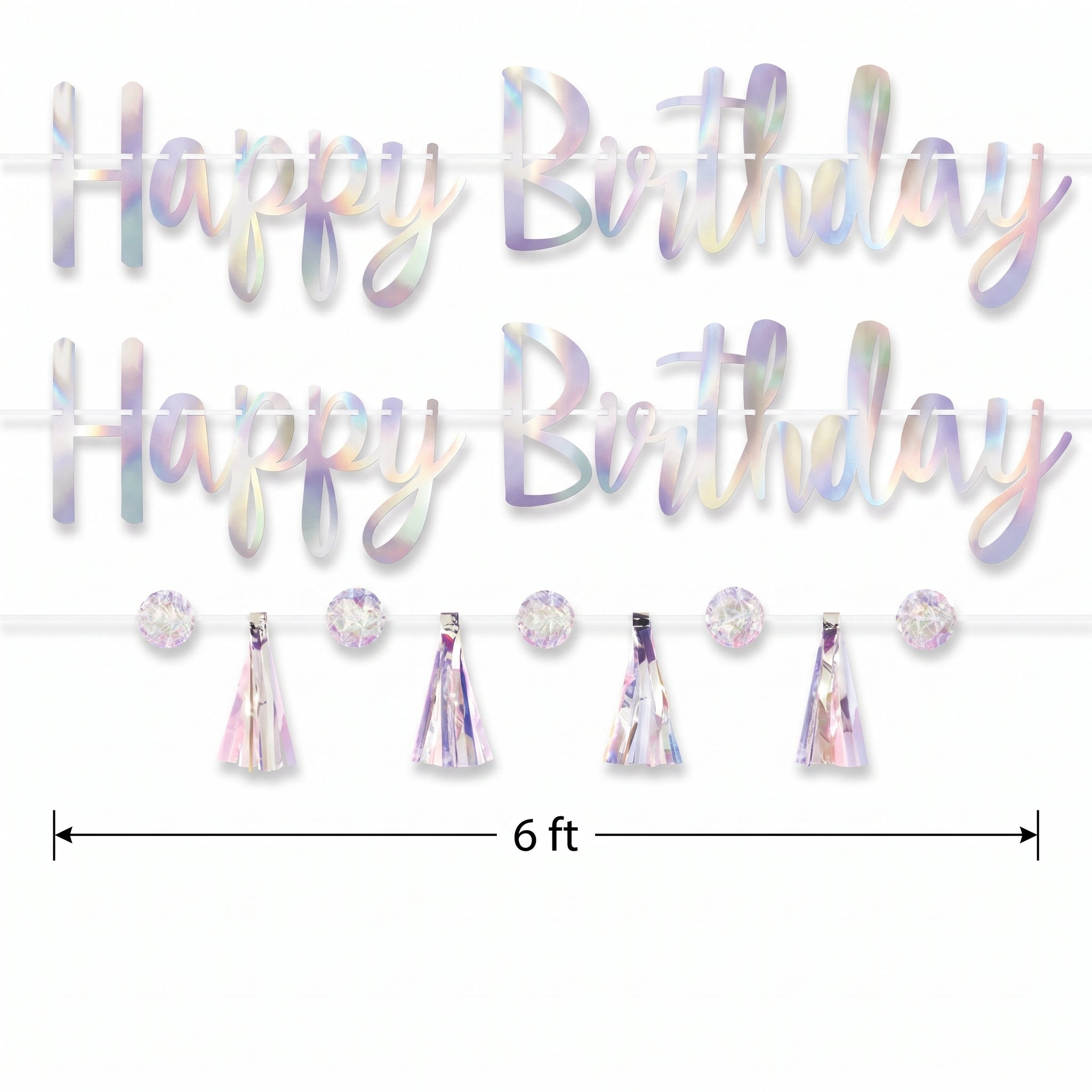 Iridescent "Happy Birthday" Luminous Letter Banner