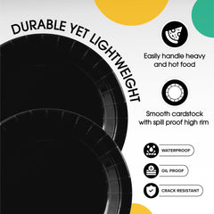 7 In. Black Paper Plates | Case of 1000