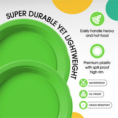 7 In. Lime Green Plastic Plates | Case of 600