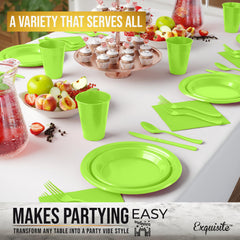 7 In. Lime Green Plastic Plates | 8 Count
