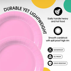 7 In. Pink Paper Plates | Case of 1000