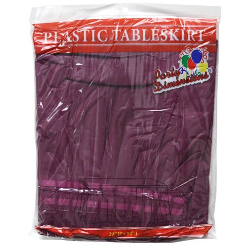 Party Dimensions Single Count Plastic Table Skirt, 29 By 14-Feet, Berry