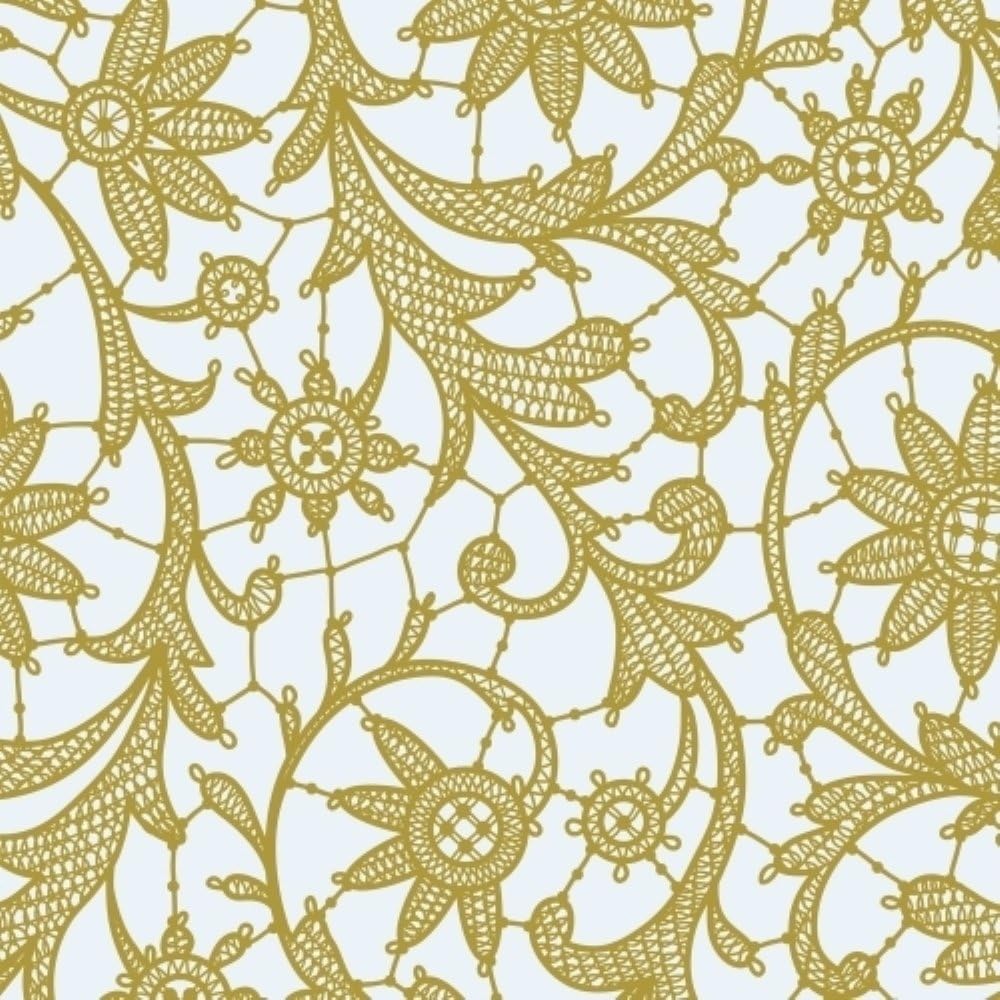 Round Gold Lace Plastic Table Cover | Case of 48