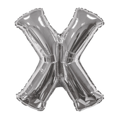 34 In. Silver Letter X Balloon