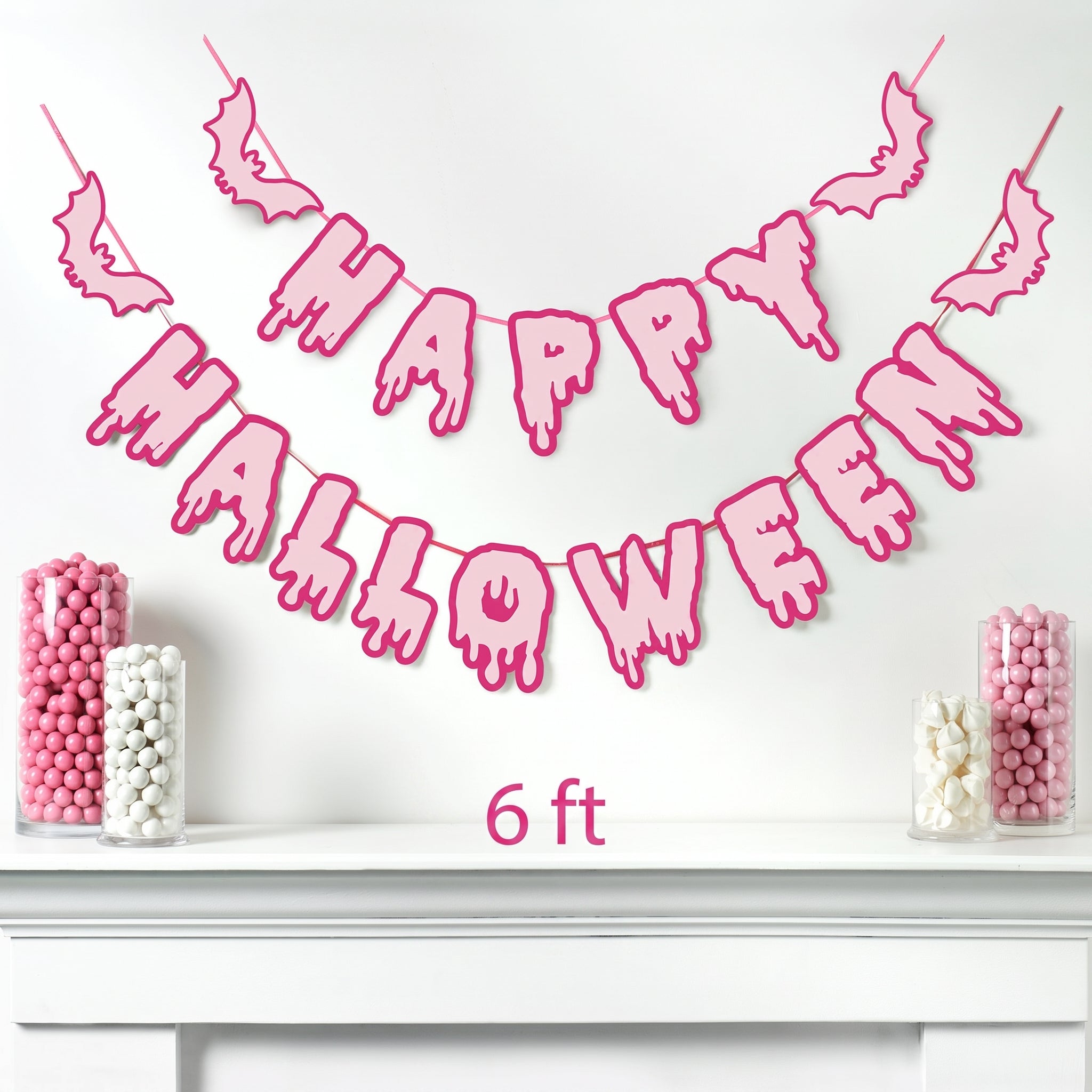 Pink Drip Letter Halloween Banner