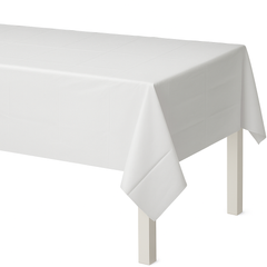 Classic White Plastic Table Cover - 54" x 108"
