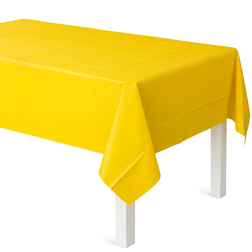 Vibrant Yellow Plastic Table Cover - 54" x 108"