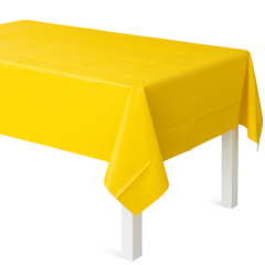 Vibrant Yellow Plastic Table Cover - 54" x 108"