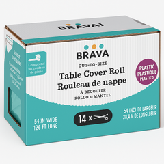 Robins Egg Blue Plastic Table Cover Roll with Slide Cutter, 40" x 126-ft