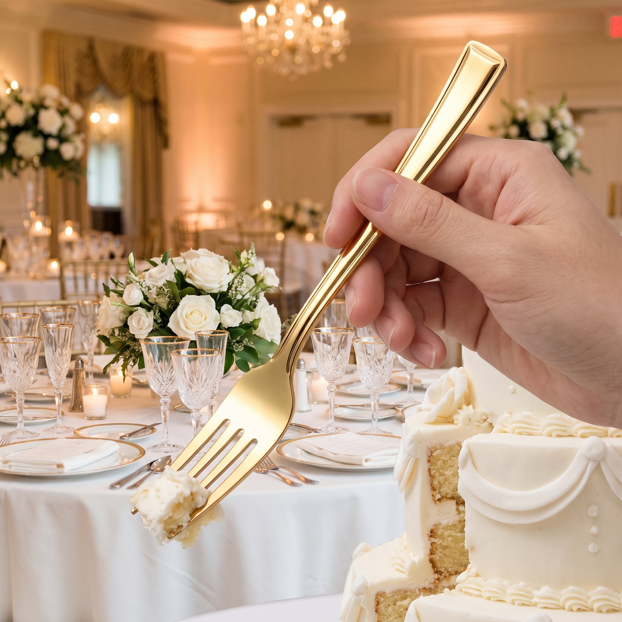 Premium Gold Metallic Fork - 40 Count