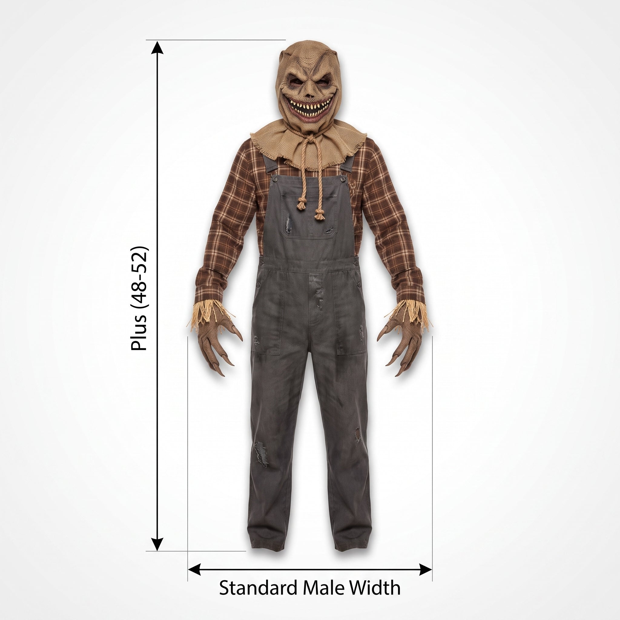 Men's Sinister Scarecrow Halloween Costume with Mask and Gloves