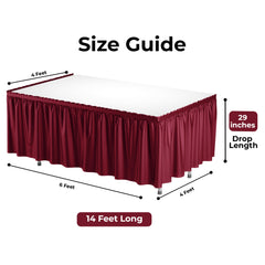 Burgundy Plastic Table Skirt | Case of 48