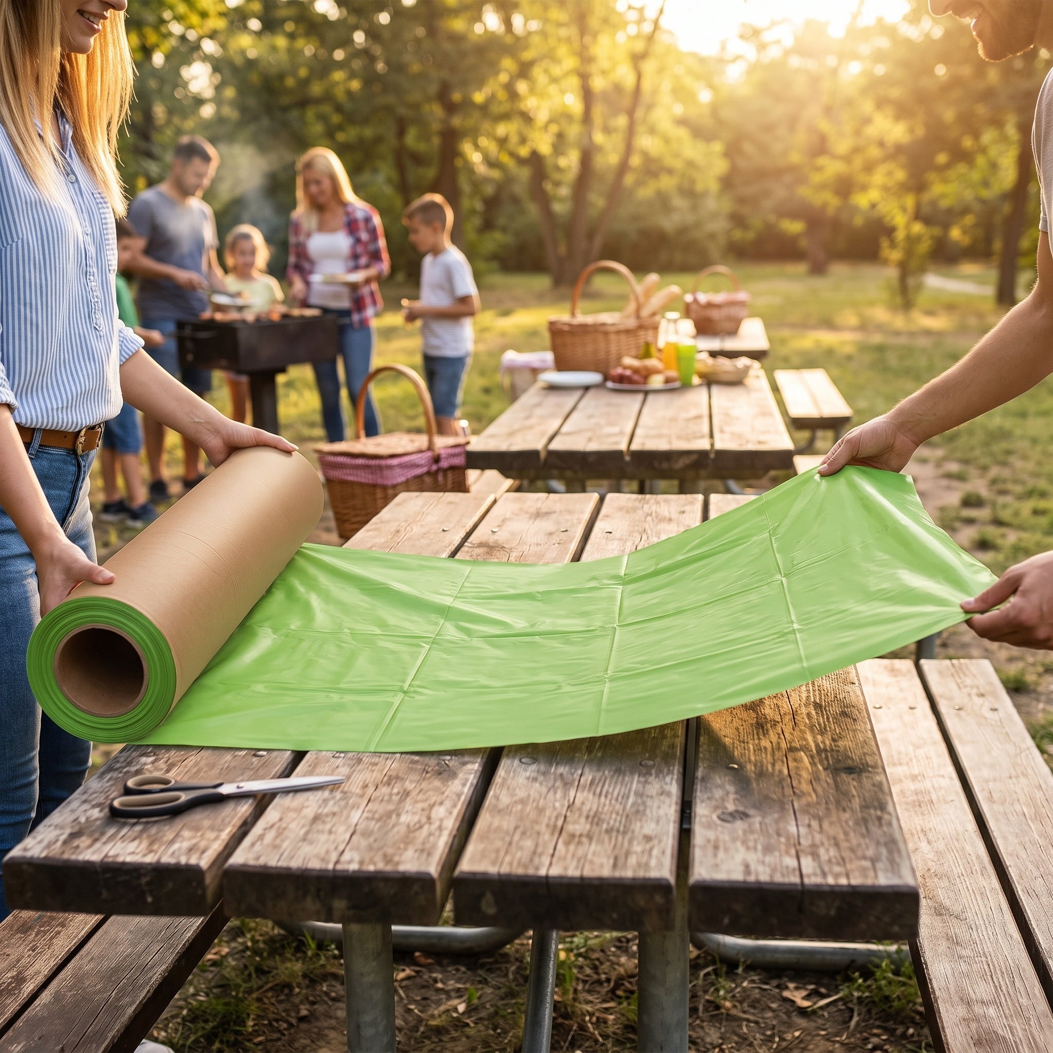 Kiwi Plastic Table Cover Roll - 40" x 100'