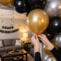 PMA - 9 In. Gold Pearlized Latex Balloons - 20 Ct.