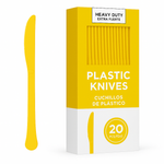 Heavy Duty Yellow Plastic Knives - 7.5 in. - 20 Pack