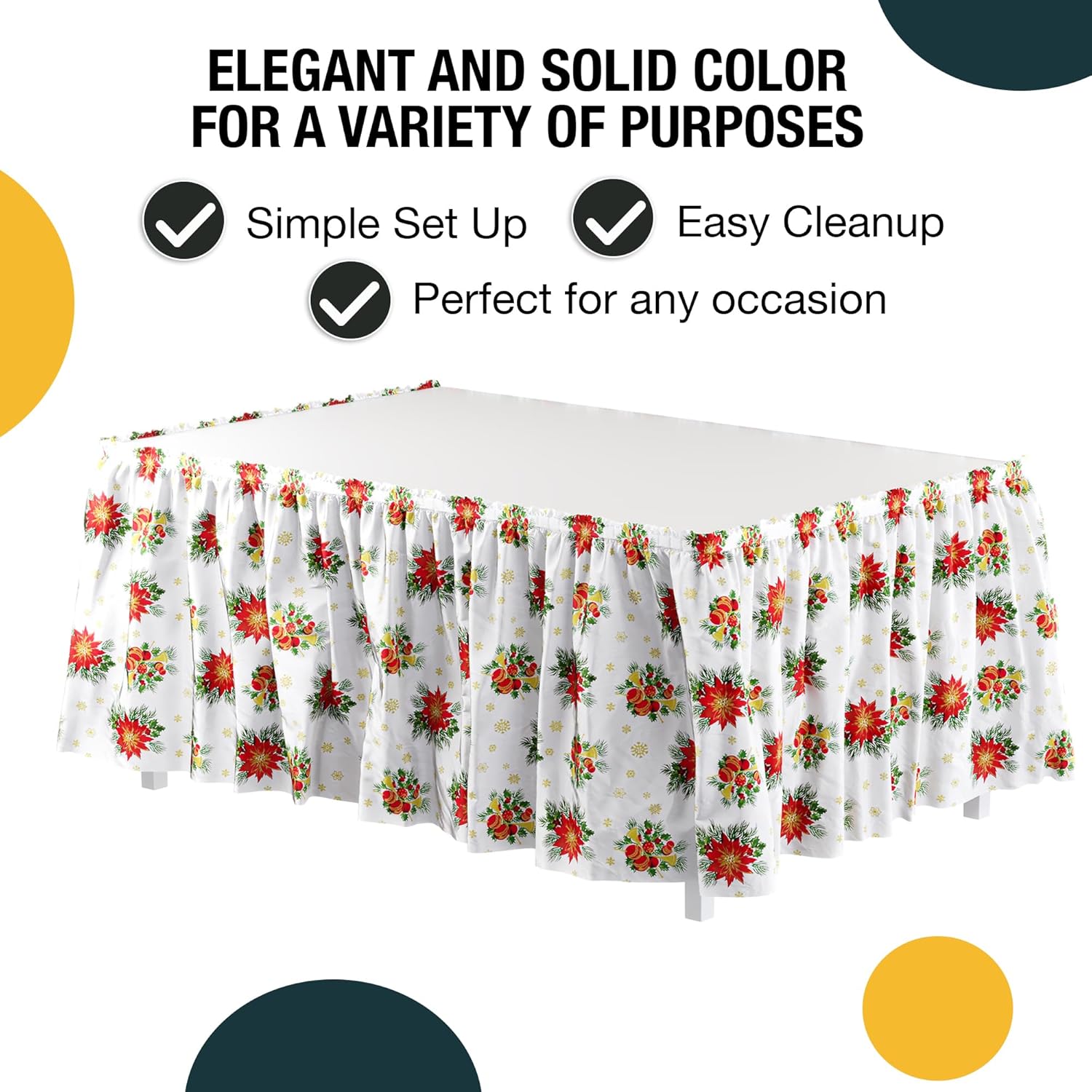 Christmas Printed Table Skirt | 6 Pack - 14 ft. x 29 in.