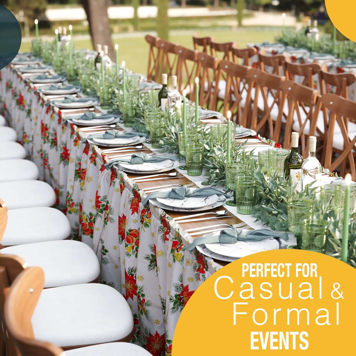 Christmas Printed Table Skirt | 6 Pack - 14 ft. x 29 in.