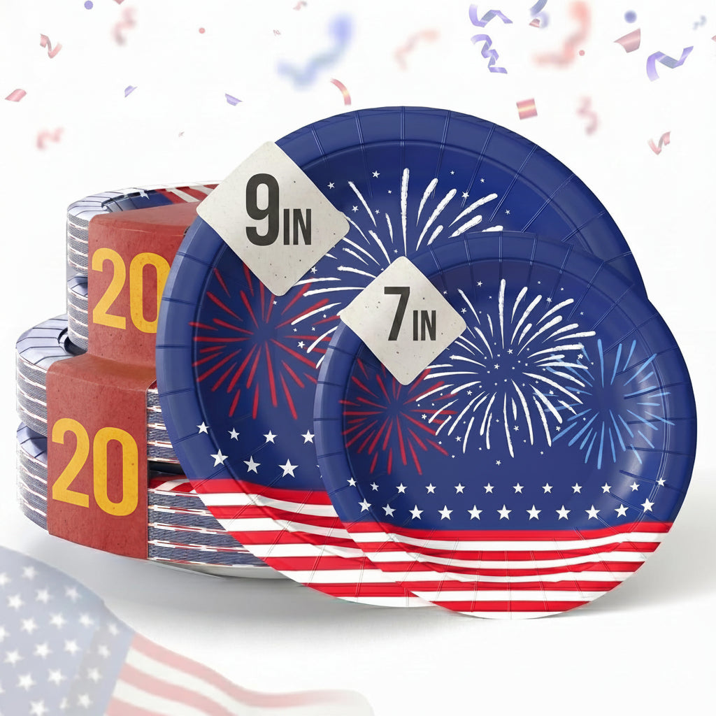 9" & 7" Starburst Paper Plates Combo - 20|20