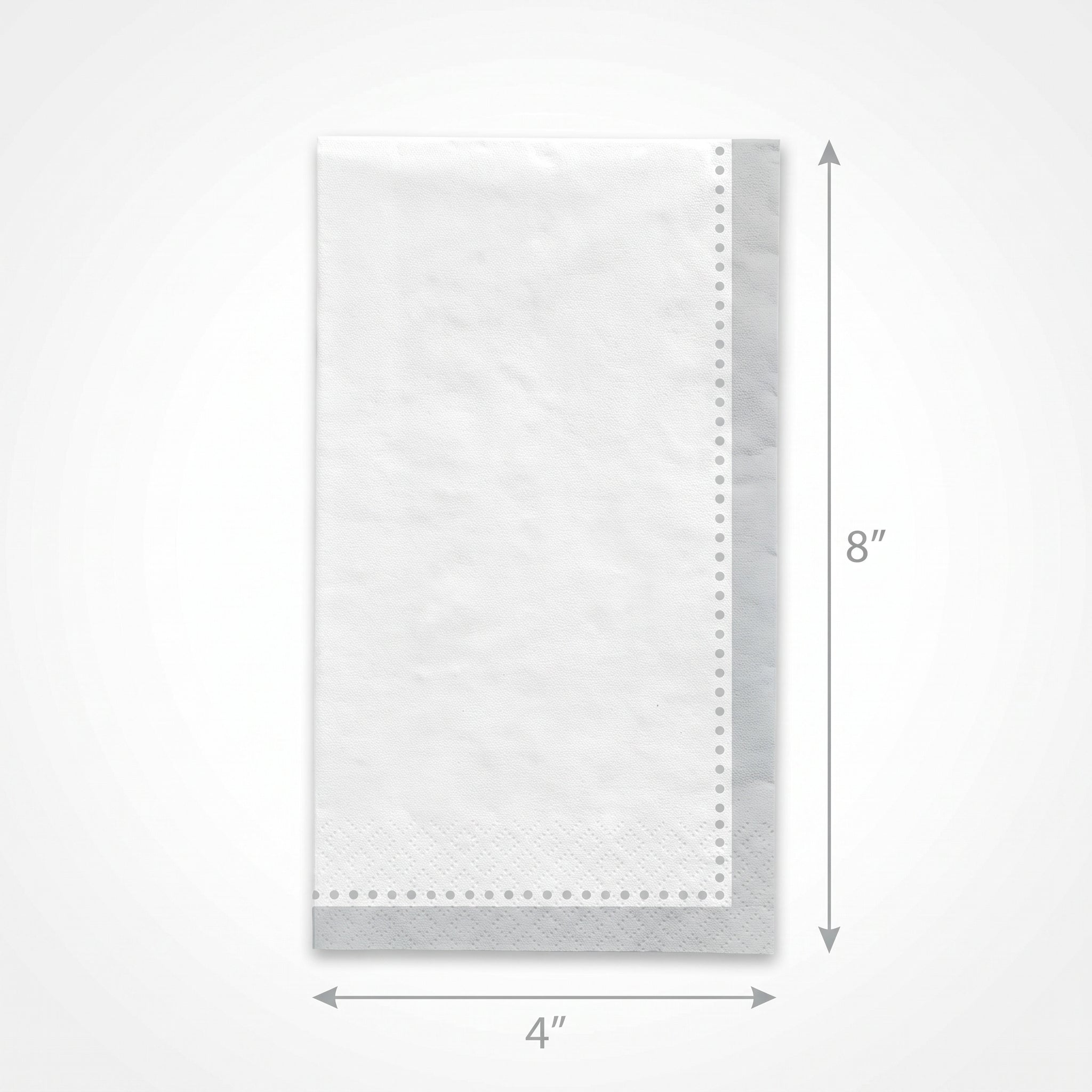 Premium Silver Buffet Guest Towel Napkins - 8 In. x 4 In.