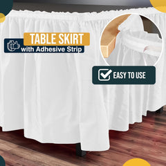White Plastic Table Skirt | 6 Pack - 168 in. x 29 in.