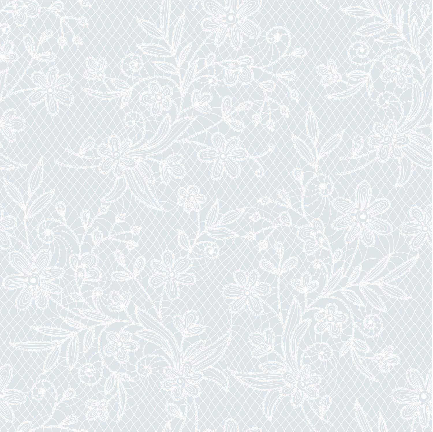 White Floral Plastic Table Covers | 12 Pack
