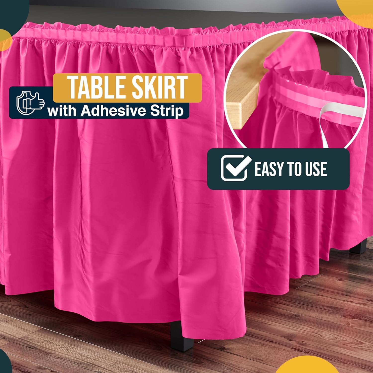 Cerise Plastic Table Skirt | 6 Pack - 168 in. x 29 in.