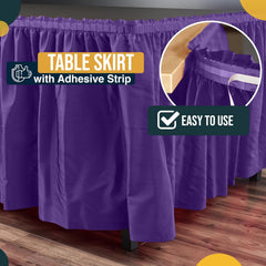 Purple Plastic Table Skirt | 6 Pack - 168 in. x 29 in.