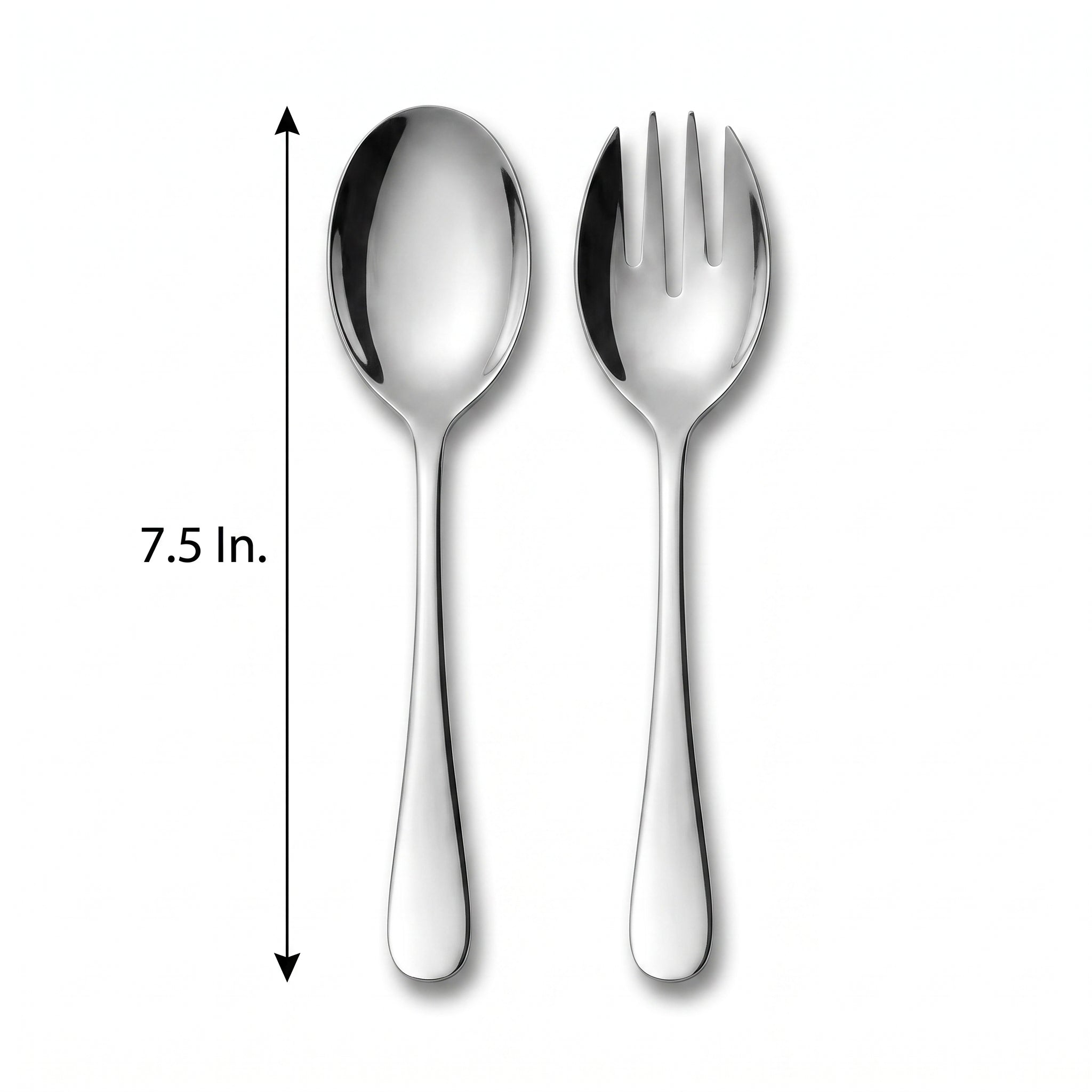 Elegant Silver Serving Spoon and Fork Set