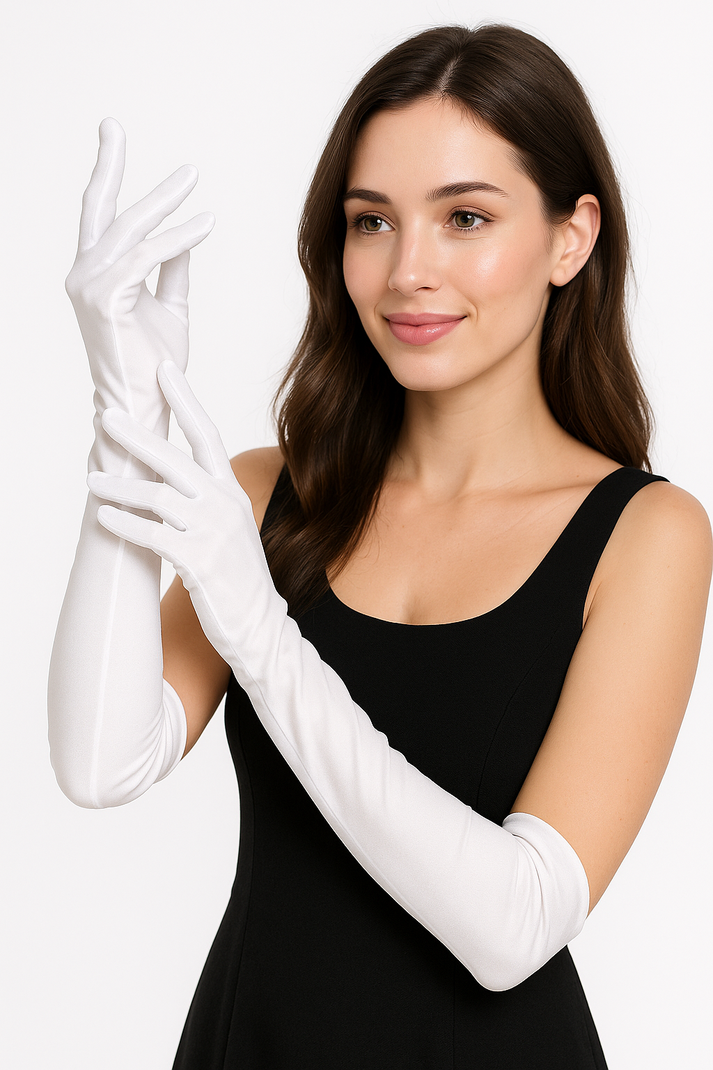 Elegant Long White Gloves for Adults