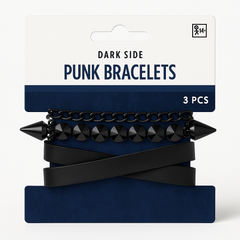 Punk Studded Bracelet Set - 3 Pack Halloween Costume Accessories