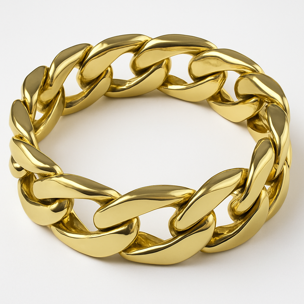 1980s Hip Hop Big Links Gold Bracelet - Halloween Costume Accessory