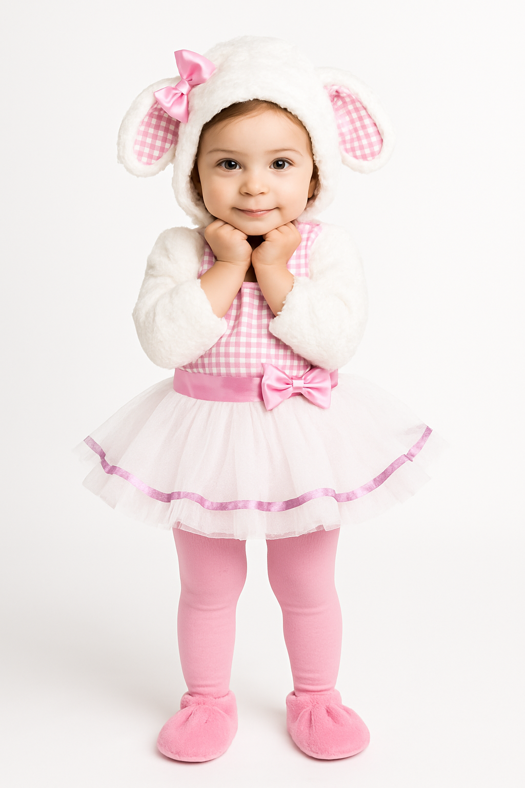 Adorable Infant Little Lamb Halloween Costume with Hood & Tights