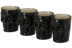 Halloween Black Skull Shot Glasses ‚Äì 4 Pack, 2 oz