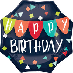 Colorful Happy Birthday Metallic Foil Balloon