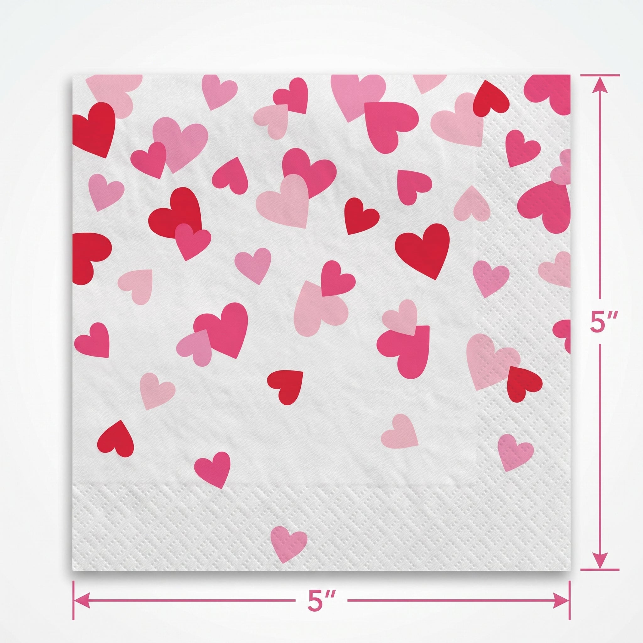 Valentine's Day "Cross My Heart" Beverage Napkins - 16 Pack - 5 In. X 5 In.