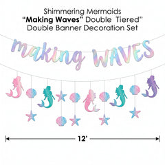 Shimmering Mermaids "Making Waves" Double Banner Decoration Set